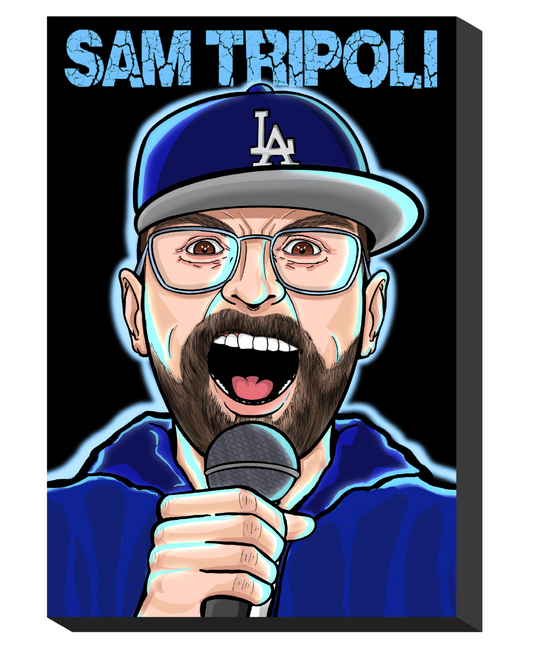 SIGNED ANGRY SAM TRIPOLI CANVAS